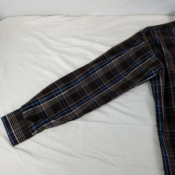 Wrangler TwentyX Shirt Mens Large Brown‎ Plaid Long Sleeve Button Up Pocket - Picture 4 of 11